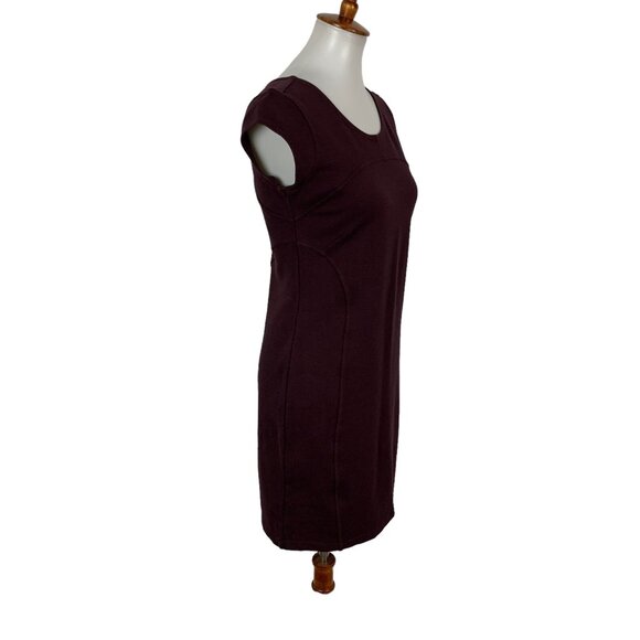 Athleta Illusion Dress Small Maroon Sleeveless Sheath Activewear Work - Picture 4 of 8